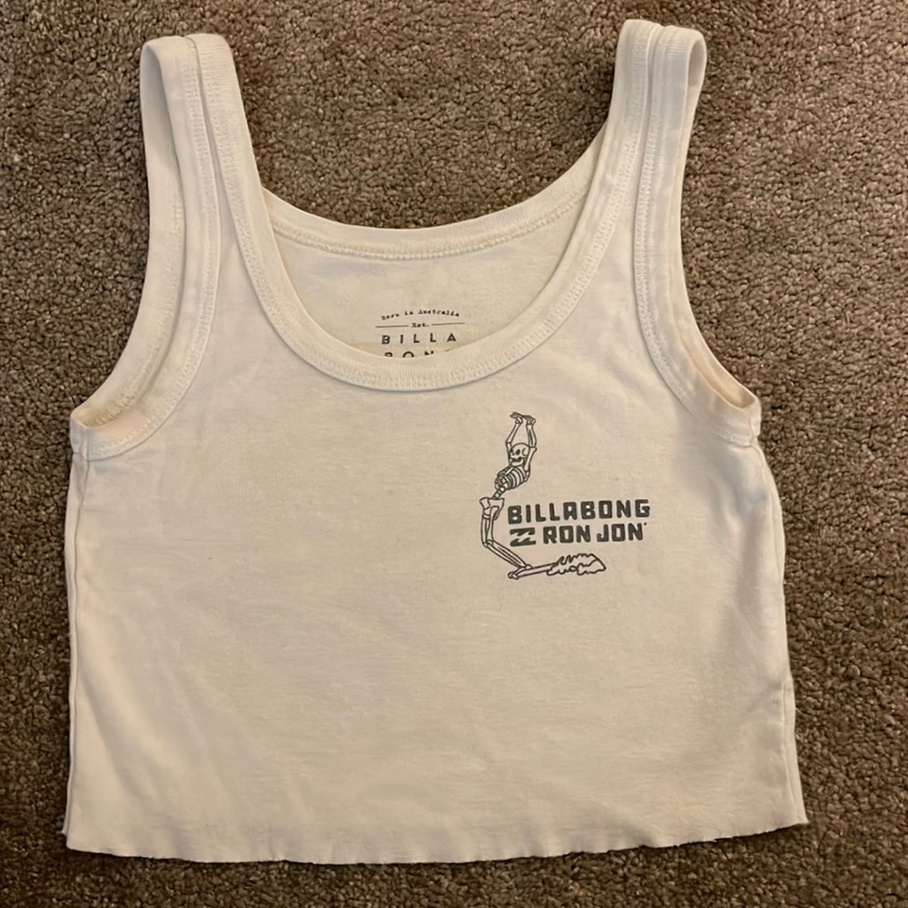 Billabong Ron Jon Skeleton surfer cropped tank
